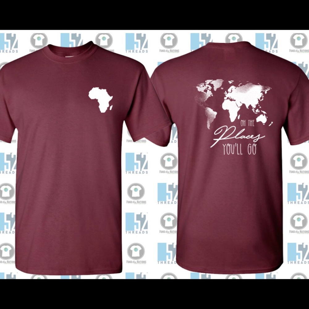 Uganda Mission Trip Burgundy Tee - Picture 2 of 2